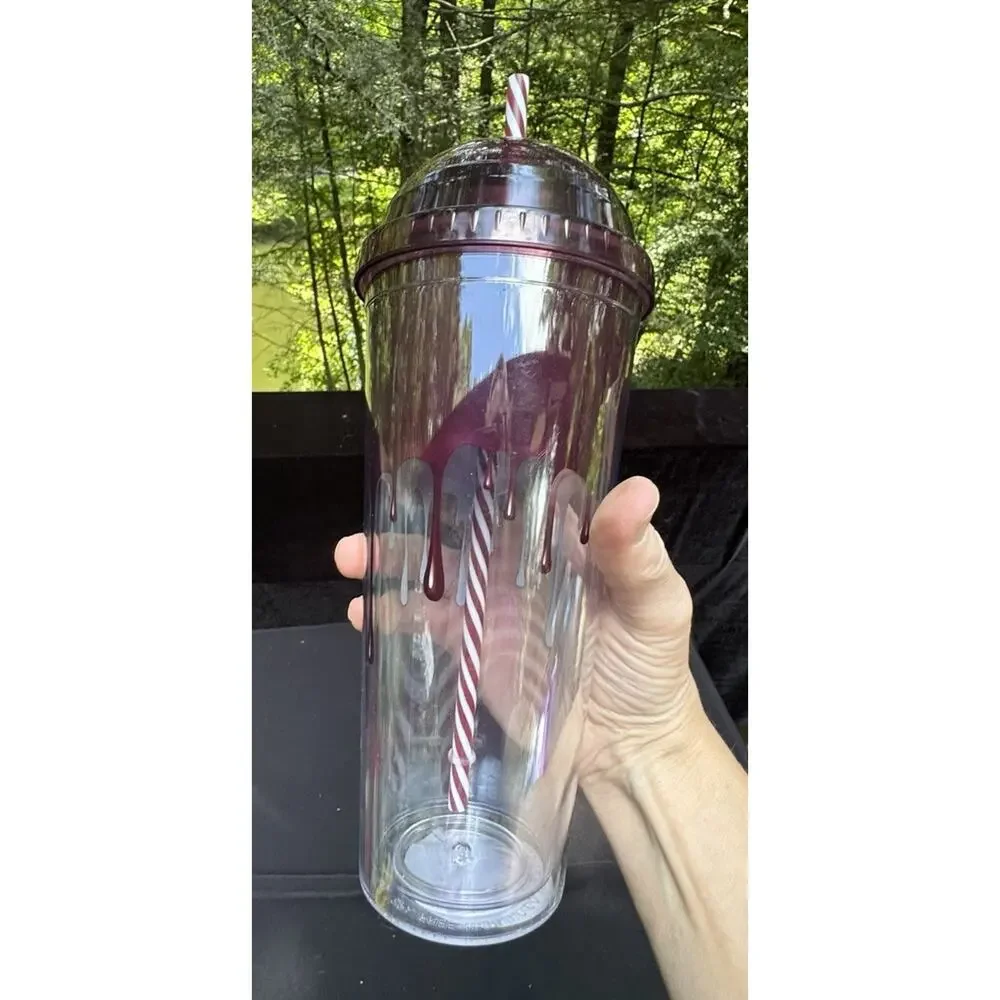 New Vintage Hersheys Plastic Travel Tumbler Lid & Straw Theme Park Hershey Store